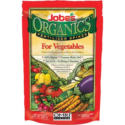 Jobes Easy Gardener 06028 50 Pack Organics Vegetable Fertilizer Spikes 2-7-4   551510431